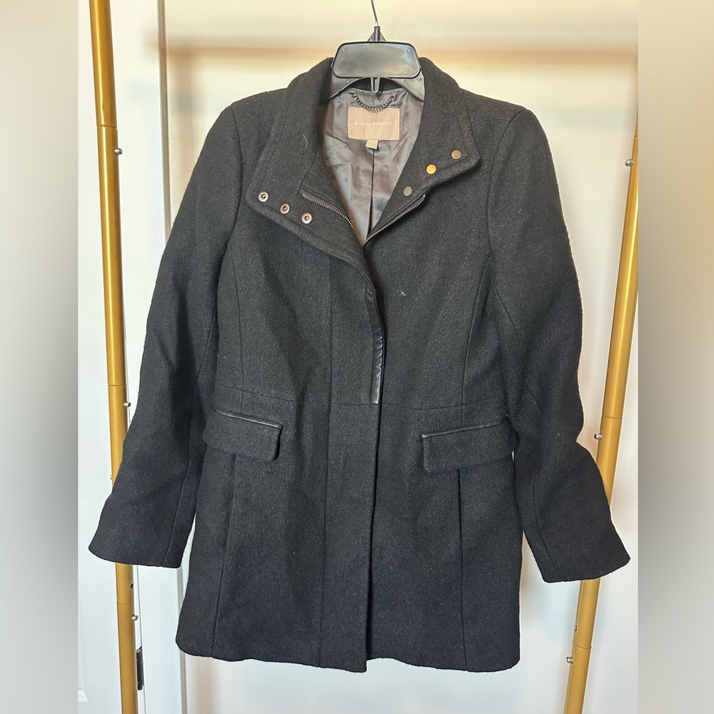 Black banana republic pea coat